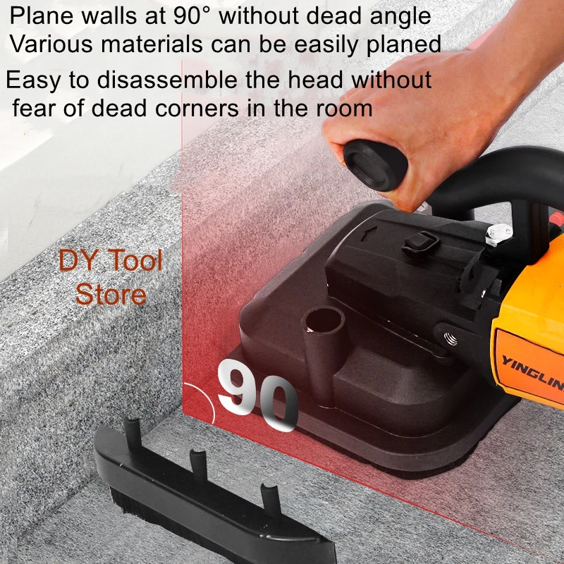 Handheld wall scraper with delay rod, used for plastering cement walls, concrete floors, and rough grinding machines