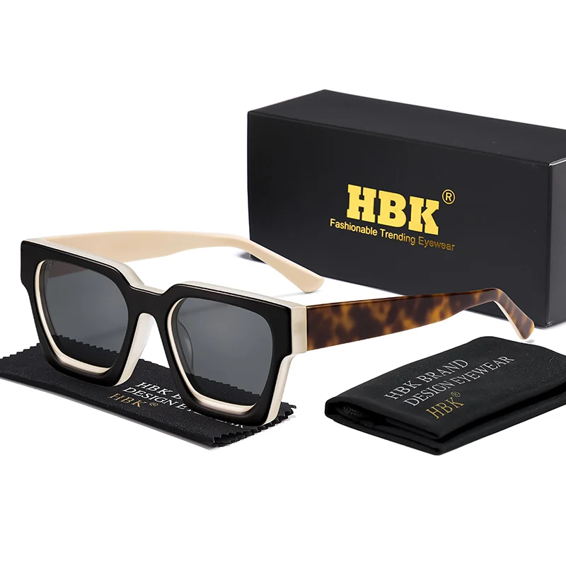 HBK Marke Mode TAC Acetat Quadrat Sonnenbrille Männer Polarisierte Hohe Qualität Fahren Sonnenbrille Frauen Designer Oculos Uv400 Fall – Detail 10
