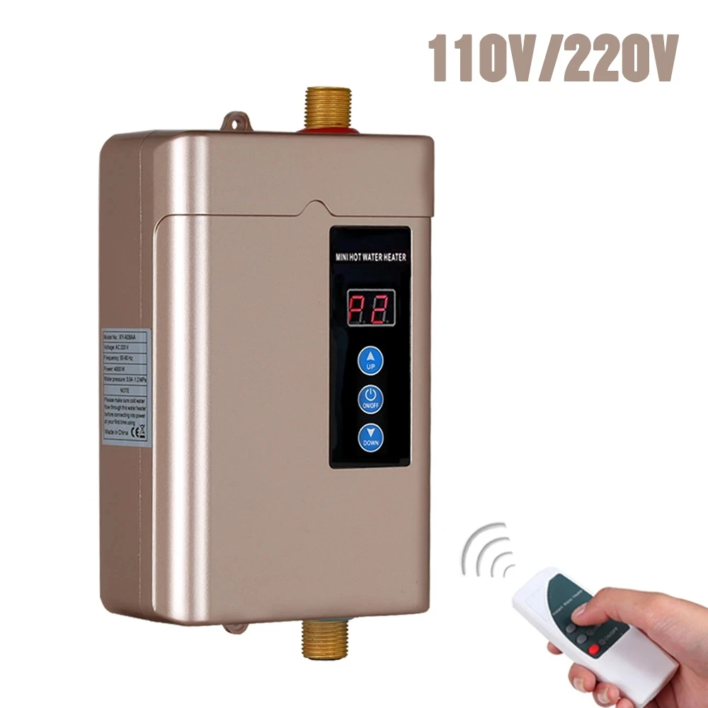 110V/220V Instant Electric Water Heater Remote Control Water Heater Faucet for Kitchen Bathroom Shower Water Fast Heating