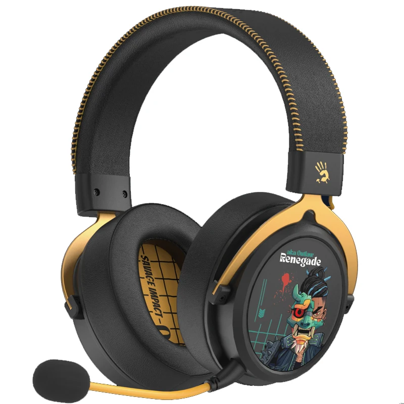 

Bloody Mr595 Bluetooth 2.4g Dual-Mode Gaming Headset Noise Reduction USB Charging, Working Distance 10m, Three-Dimensional Microfiber Mesh Fabric Earmuffs, Saving Electricity