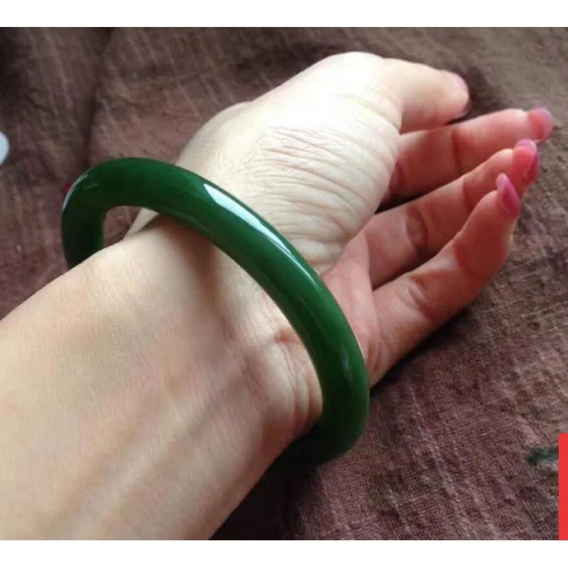 

Factory Wholesale Hetian Jade round Bracelet New Material Jasper Thin round Bar Women's Jade Bracelet