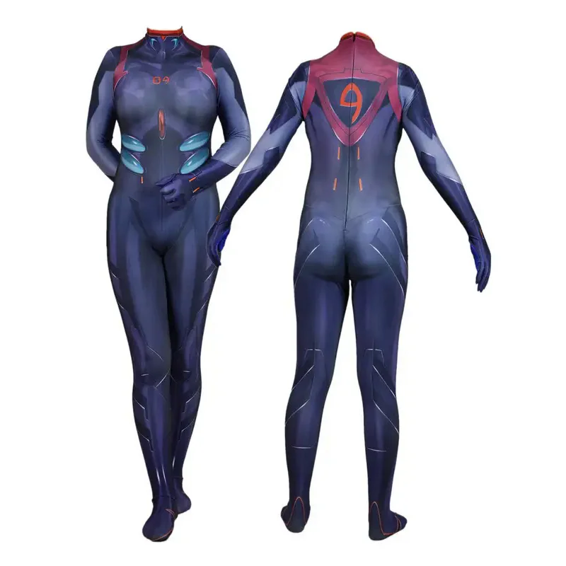 Cosplay Anime para crianças, Asuka Langley Soryu Mari Rei Ayanami, macacões Asuka Test, terno Zentai, bodysuit Halloween, adultos