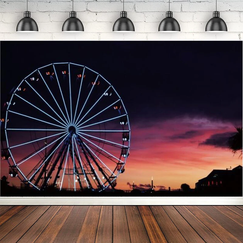 Photography Backdrop Photocall Baby First Birthday Ferris Wheel Portrait Party Decor Photo Studio Photographic Background poster