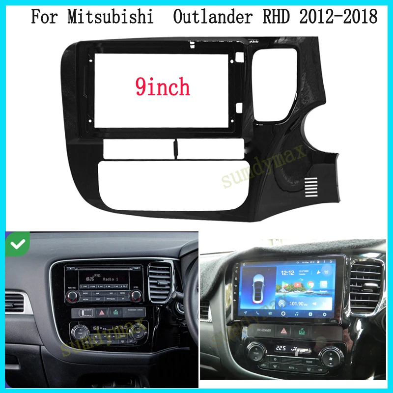 

9" Android Radio Dashboard Kit Face Plate Fascia Frame for Mitsubishi Outlander 2015-2020 RHD car radio fascias