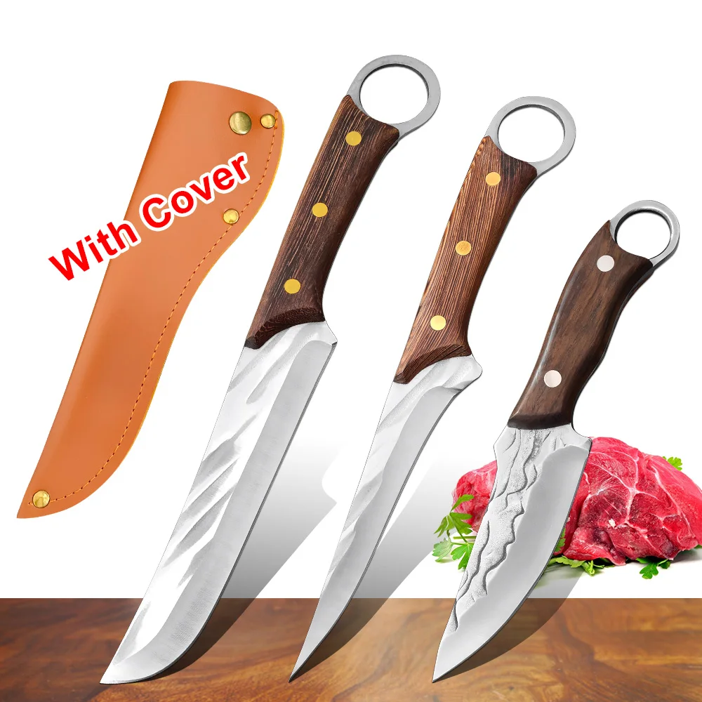 

Kitchen Stainless Steel Meat Chopping Knife Hand Forged 5Cr15Mov Boning Knife Butcher Meat Cleaver Knife Chef Slicing Cutter