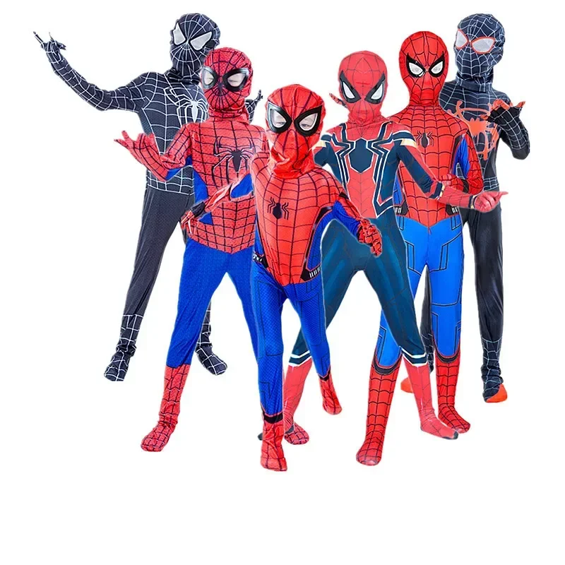 MINISO Miles Morales Far From Home Cosplay Costume Zentai Spiderman Costume Superhero Bodysuit Spandex Suit for Kids Custom Made