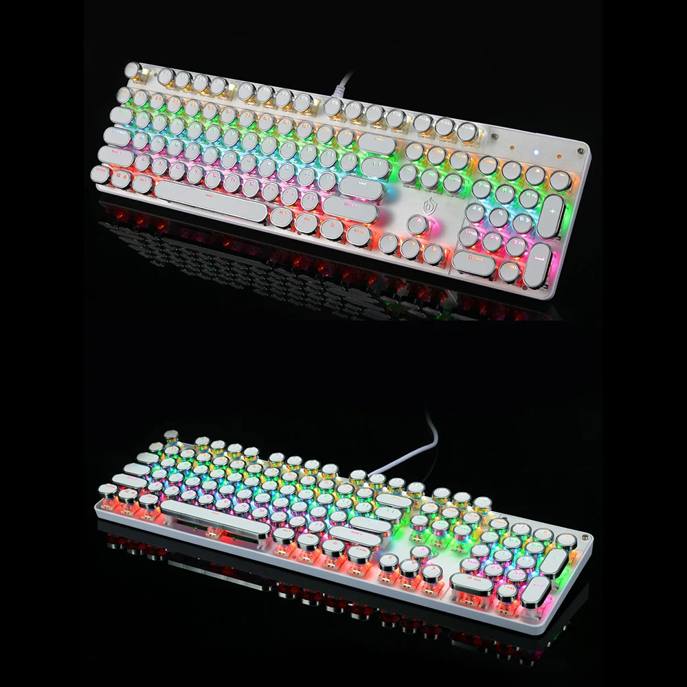 104 Keys English Keycaps Black White Personalize DIY For RGB Backlight Gaming Mechanical Keyboard Vintage Game Keyboard image 3