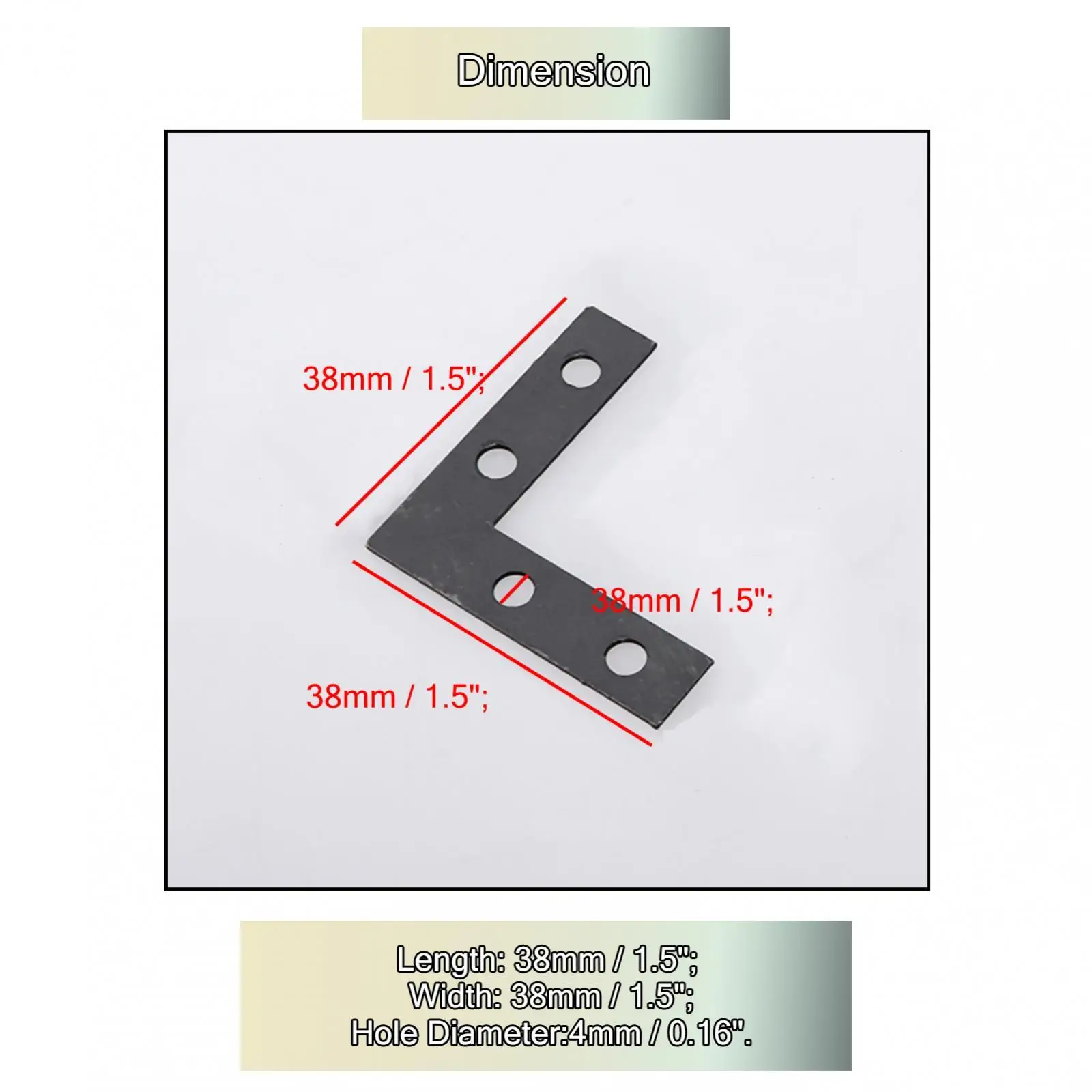 Flat Plate Corner Brace Bracket Connector Black Angle Plate for Picture Photo Frame Support and Restoration DIY view 6