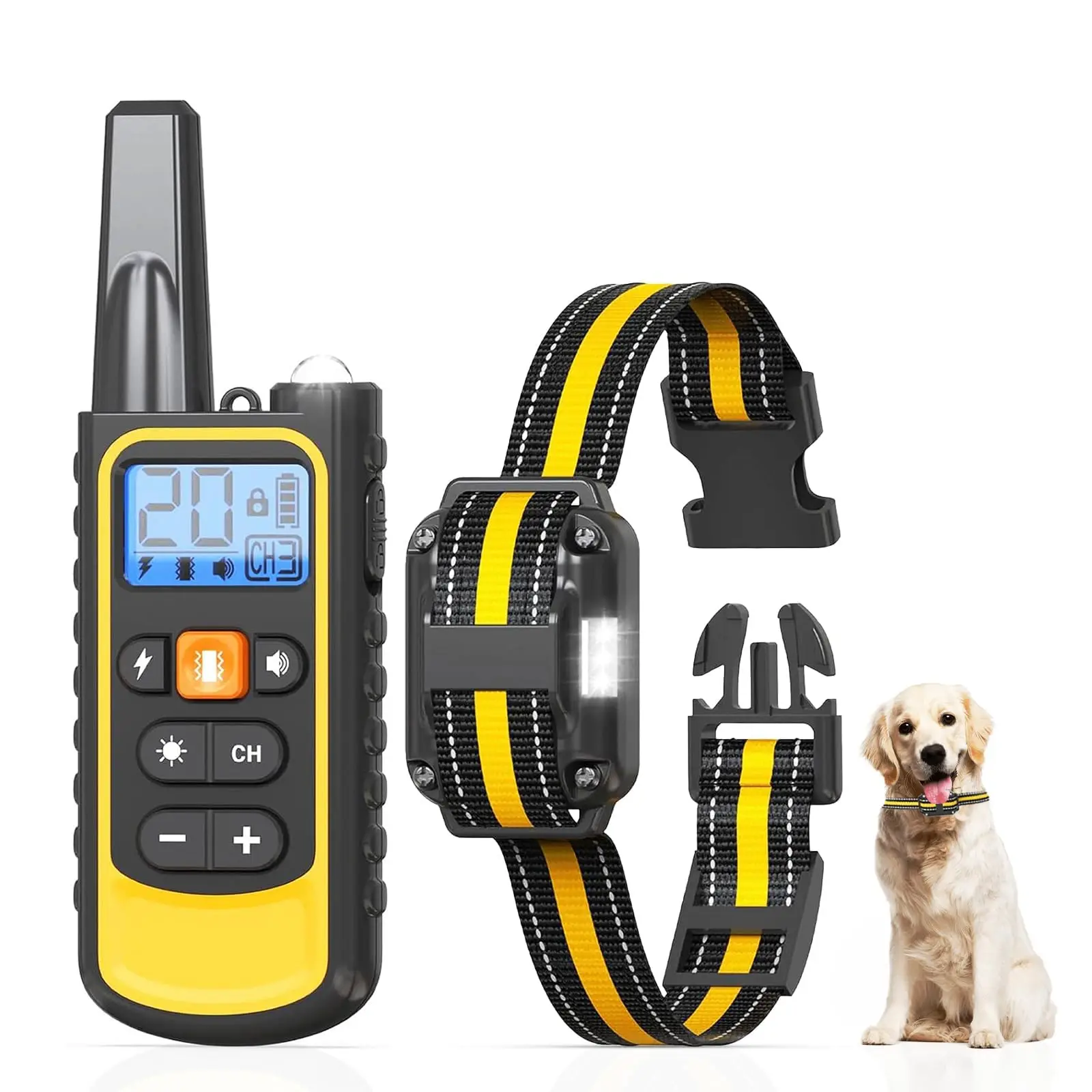 Shock Collar for Dogs - 2600ft Dog Training Collar with Remote, IP67 Waterproof Dog Shock Collar with Remote Control, 3 Modes E-