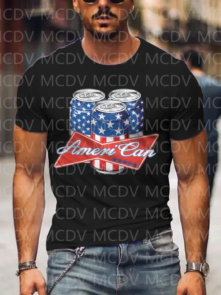 Camiseta con estampado de "El Mejor él" para hombre, camisa colorida con estampado LGBT3D, día de la Independencia Americana, cerveza, verano, 2023