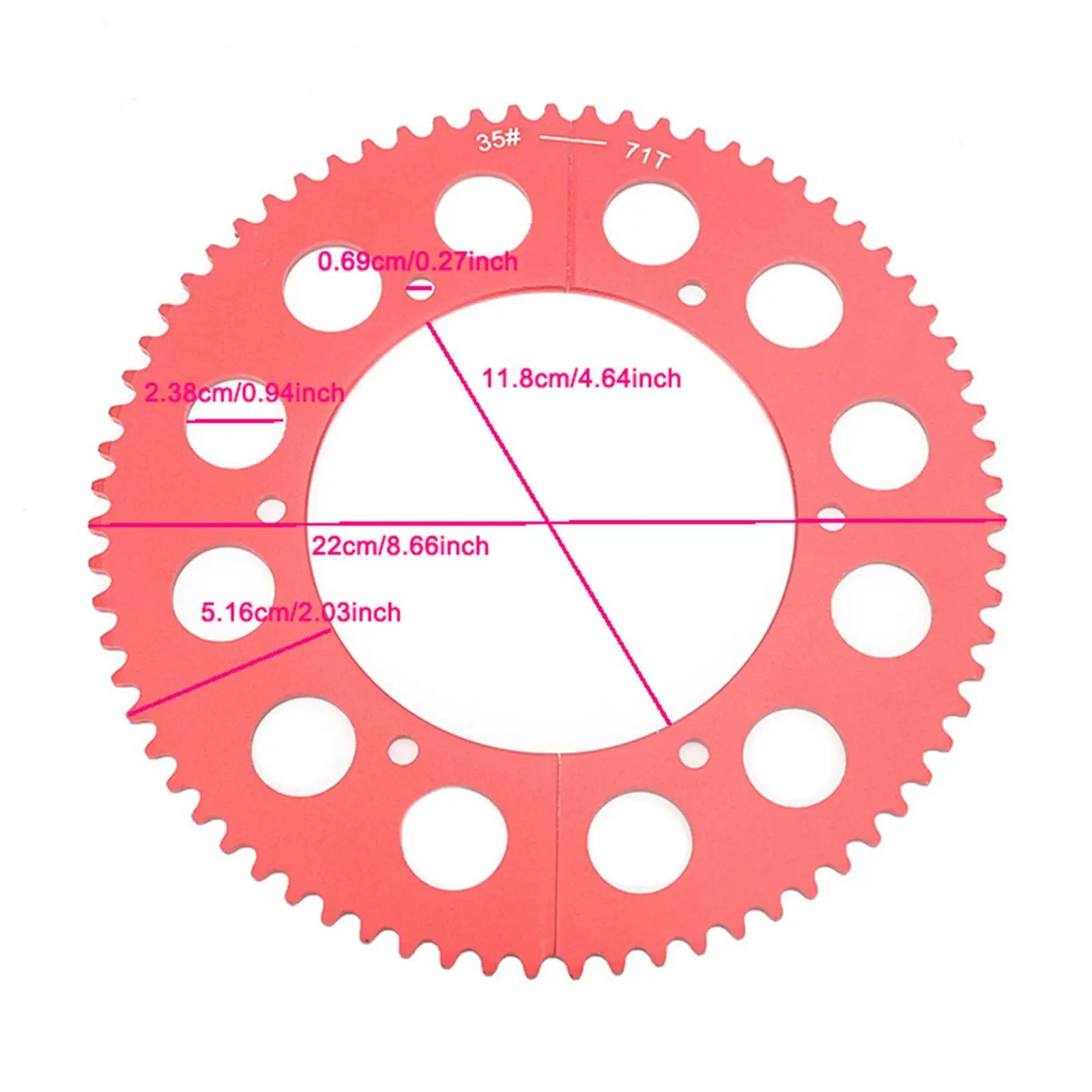 Motocross Chain Drive Sprocket Aluminum Alloy Rear Split Sprocket 71T Universal for 212cc 196cc Dirt Bike Accessory