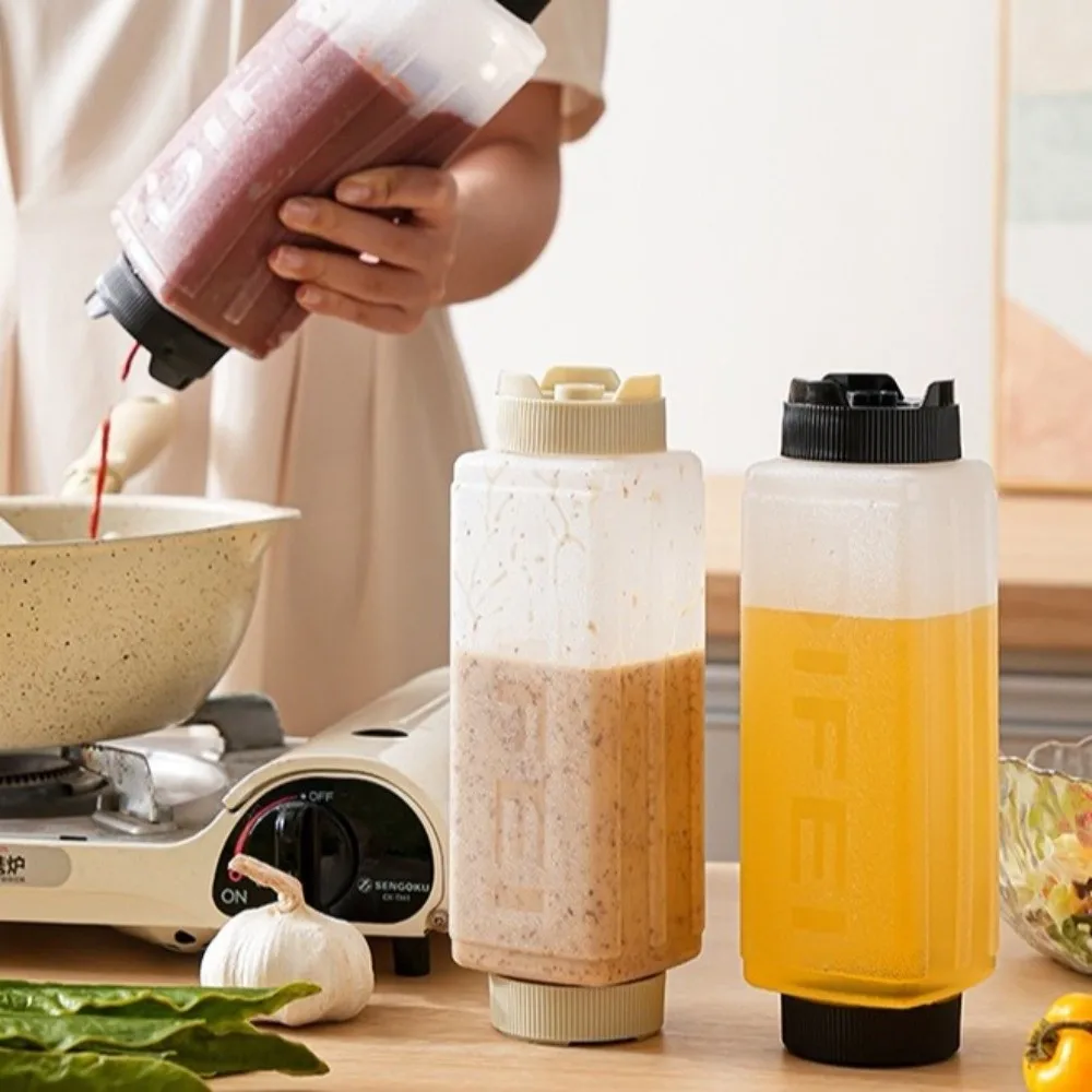 Double Head Squeeze Sauce Bottle In First Out First 720ml Tomato Catchup Dispenser Large Capacity Plastic Squeeze Bottles