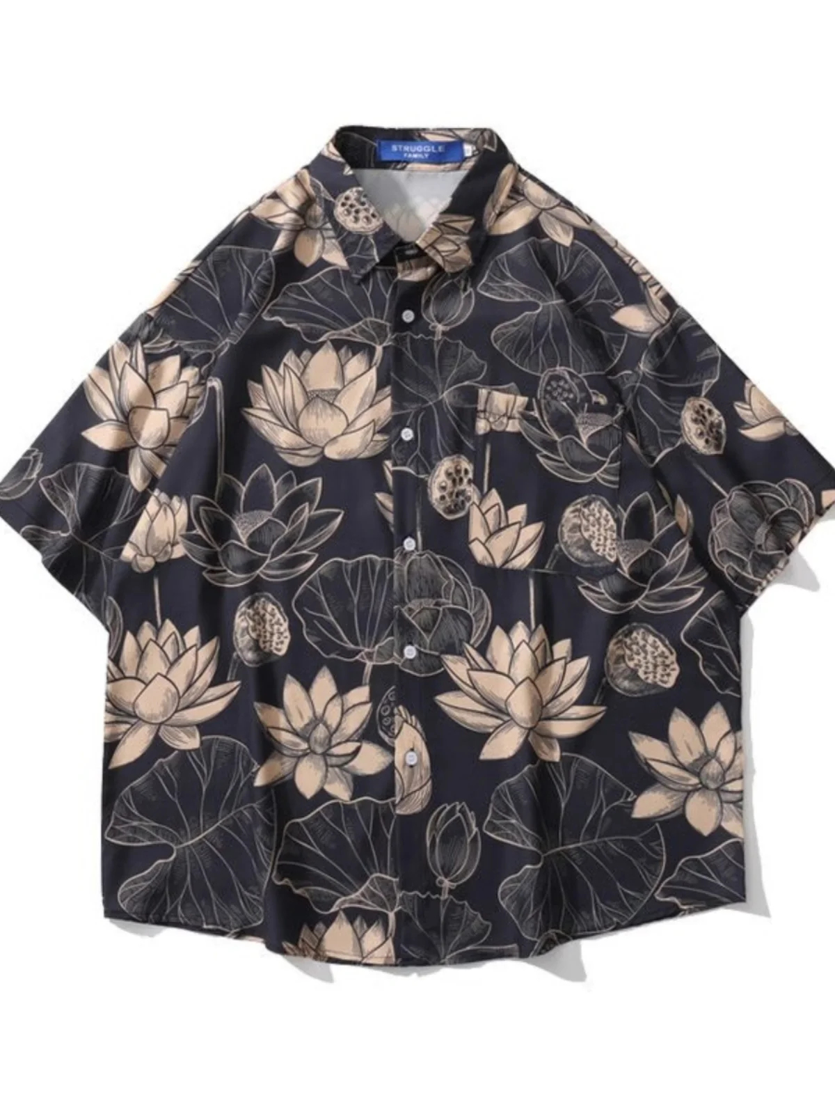 

Loose Fit ort Sve Men's irt Retro Hong Kong Sle Summer Trendy Brand Casual Loose irt Large Size 300 Pou