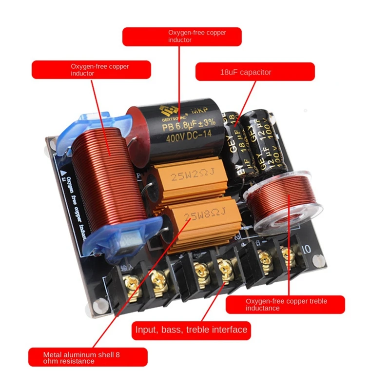 

Делитель звуковой частоты 250 Вт, двусторонний Hi-Fi динамик, кроссовер, сценическое исполнение, делитель частоты высокой мощности-BEAU