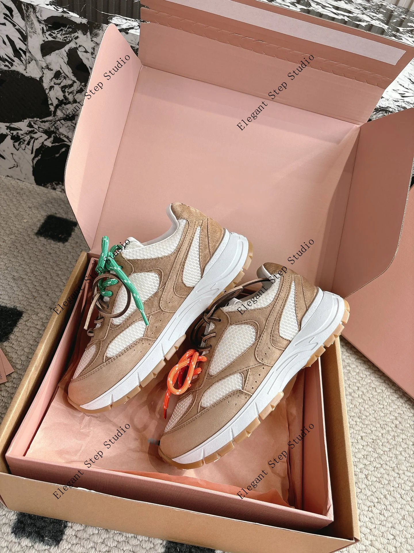 Damenschuhe Leder Mesh Sneakers Retro