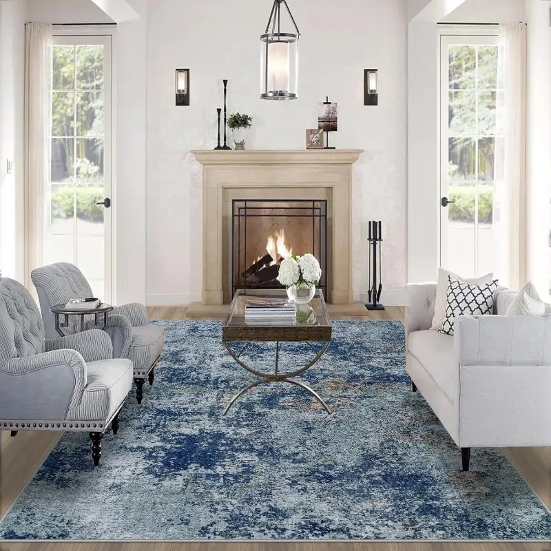 

8x10 ковриков для гостиной: большой коврик для машинной стирки с нескользящей подложкой, не линяющий абстрактный устойчивый к пятнам карп