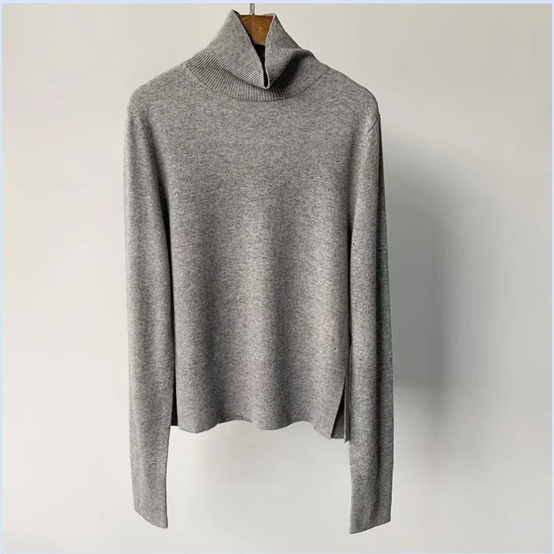 

New autumn and winter wool cashmere high neck long sleeved soft and sticky knitted sweater