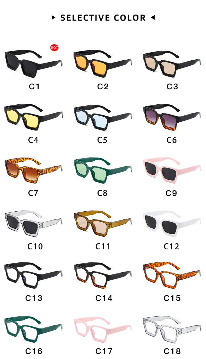 Neue Vintage-Sonnenbrille für Damen und Herren, Quadratischer PC-Rahmen, Marken-Designer Retro-Shades, Modische Sonnenbrille ﻿ für Männer – Detail 9