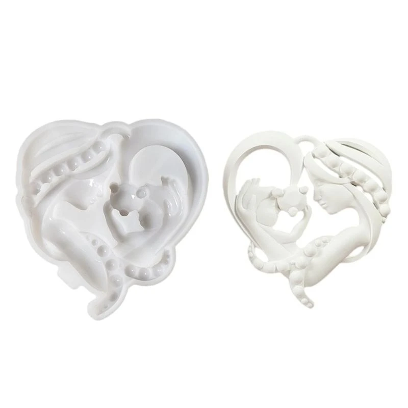 

652F Flexible Sturdy Silicone Mould Fashion Accessory for Making Unique Heart Shaped Plaster and Home Decorations