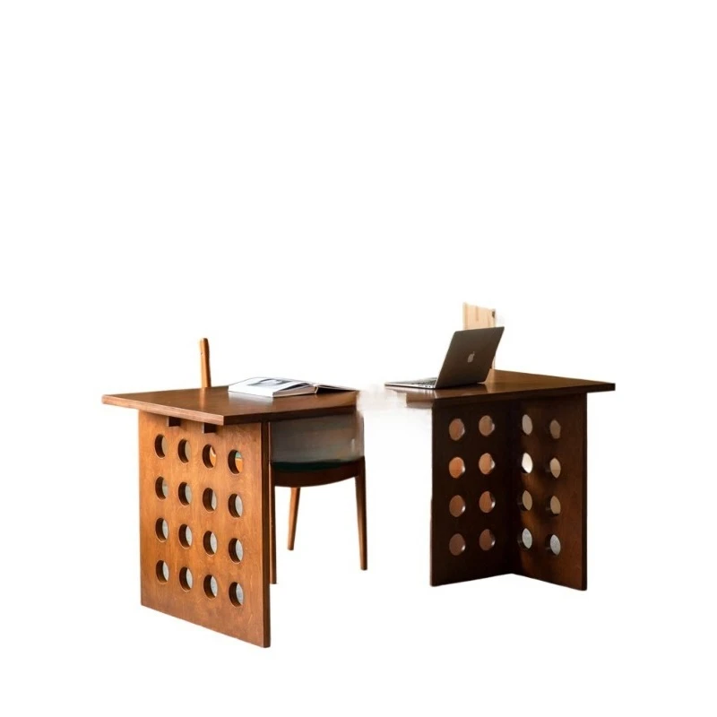 

Medieval rectangular solid wood dining table, simple and modern, desk