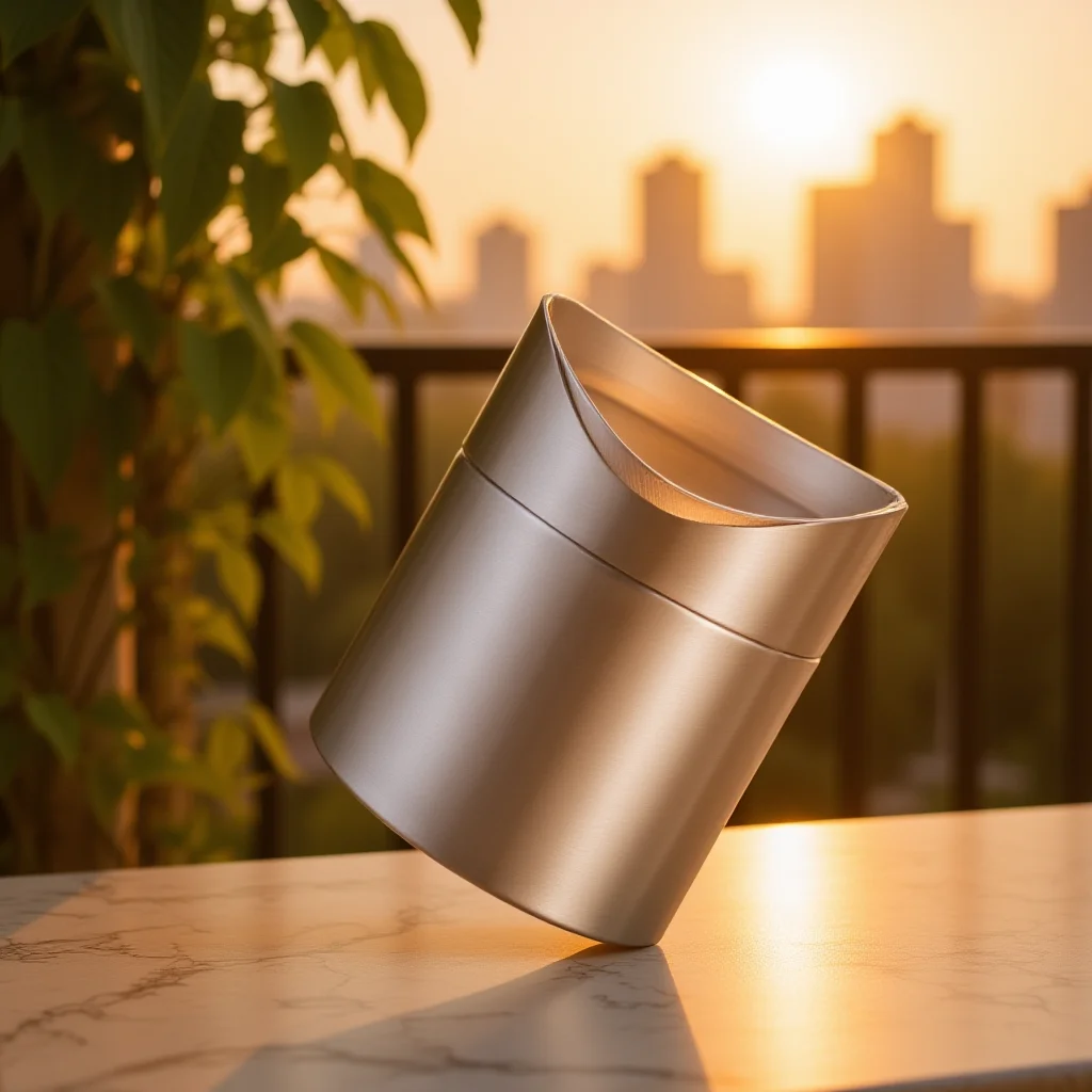 

Mini Car Trash Can Stainless Steel Lightweight Lid Shaking Household Tissue Wastepaper Peelings Crumbs Garbage