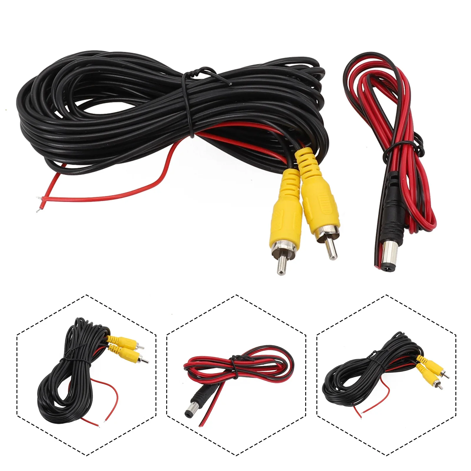 

Car Video RCA 6m 12v-24v Extension CableFor Rear View Backup Camera & Detection Wire Black Car Electronics Accessories