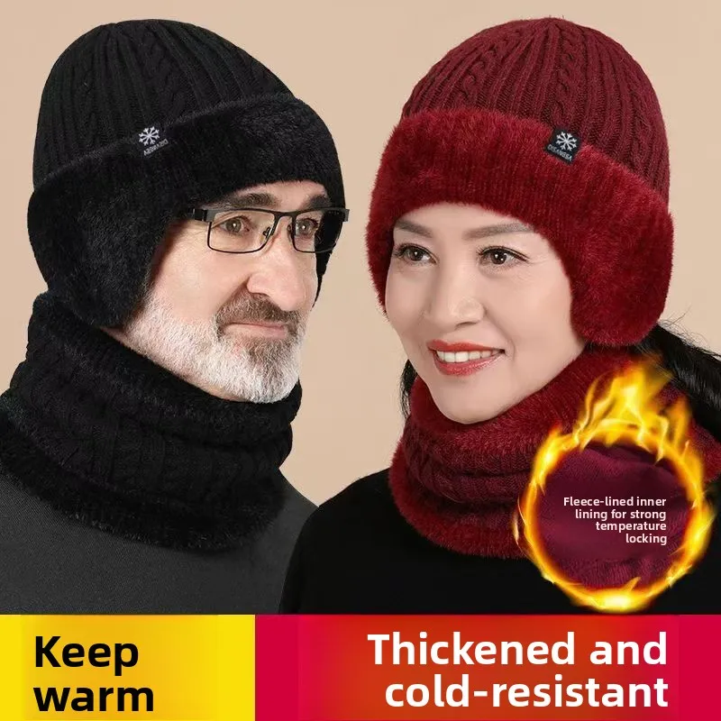 Gestrickte Biker-Mütze für Herren, Warmer Ohrenschutz, Fahrrad-Outdoormütze, Winddichte Kälteschutzmütze für Herbst und Winter, Tägliche Bekleidung für Ältere – Detail 1