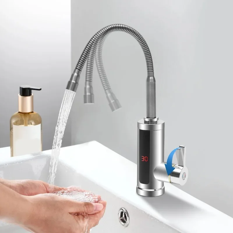 3000W Instant Electric LCD Faucet Instant Tap 360° Fast Heater Heating Hot/Cold Water Supply for Bathroom Kitchen