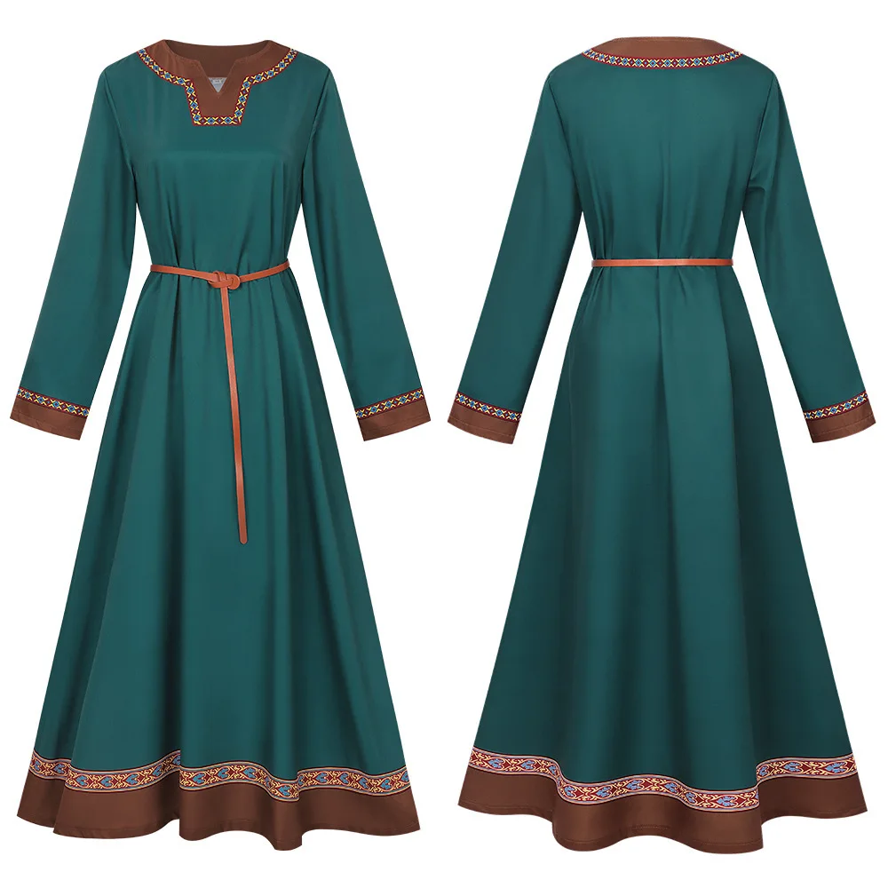 Disfraces Medievales de Cosplay para Halloween, Vestido Largo de Campesina Renacentista, Elegante Traje de Mascarada