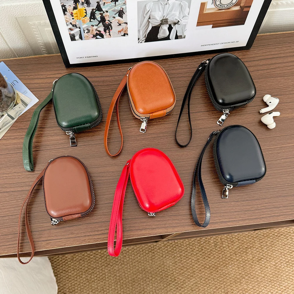 المحمولة مجوهرات حقيبة للتخزين حقيبة جلدية صغيرة حقيبة سلسلة مفاتيح محفظة نسائية للعملات المعدنية للهدايا الاستخدام اليومي سماعة التخزين المنظم المحفظة