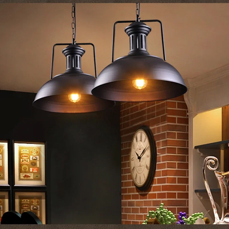 Retro Industrielle Eisen Wind Lampe Loft Bar Kaffee Amerikanischen Stil Multithread Deckel Anhänger Licht Für Esszimmer