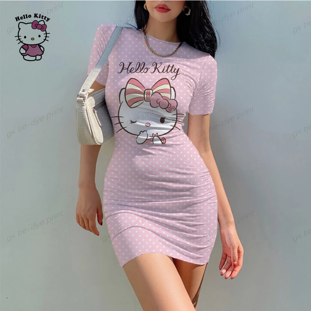 

New casual verano Short sleeved sexys mujer Slim Fit Dress Disney Sexy Cute Set dress korean dress korean womens y2k fashion