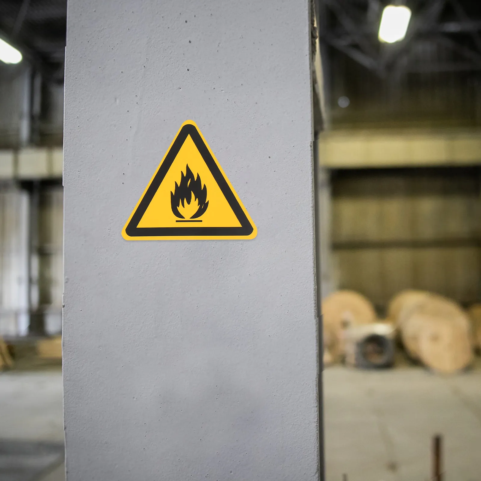 

6Pcs Warning Stickers Heavy-Duty Adhesive Safety Signs for Indoor Outdoor Use Caution Hazard Decals Flame Resistant
