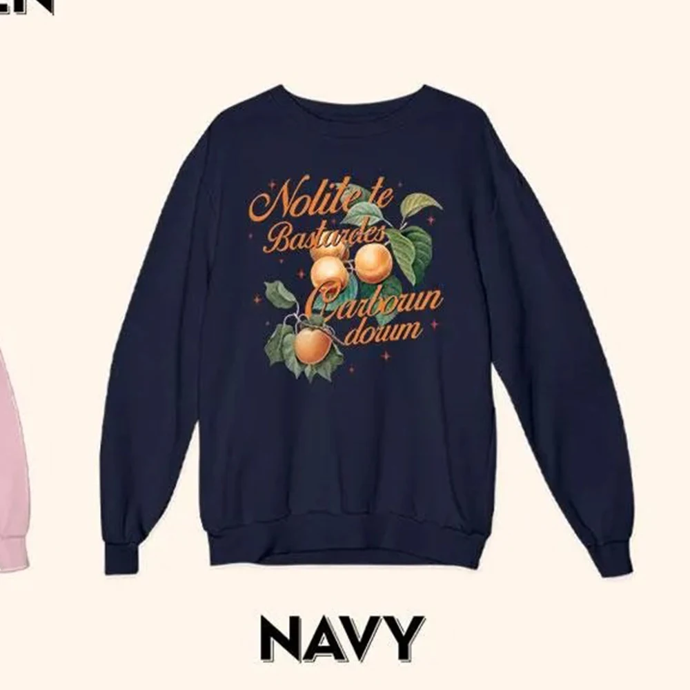 Damski sweter vintage Fourth Wing Merch, prezent dla miłośniczek książek, Nolite Te Bastardes Carborundorum, swetry Y2K, śmieszna bluza, odzież uliczna