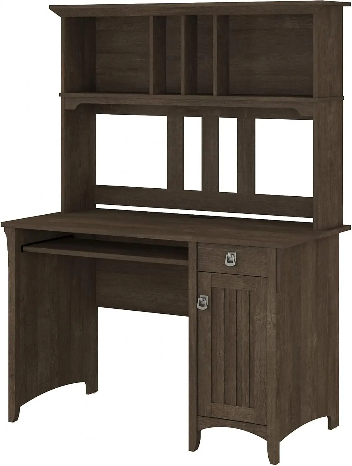 Furniture Salinas Computer Desk with Hutch | Study Table with Drawers, Cabinets & Pullout Keyboard/Laptop Tray | Modern Home