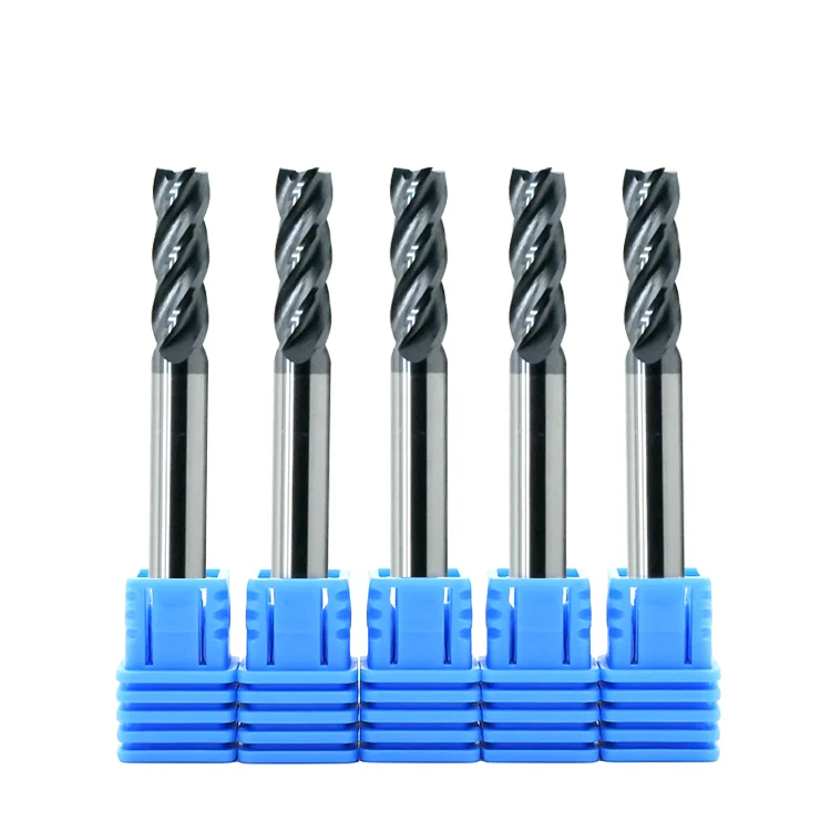 

Coating HRC55 4 Flute Steel End Mill - 1/4 Inch (6.35mm) Shank with 3/4 Cutting Length (Pack of 10)