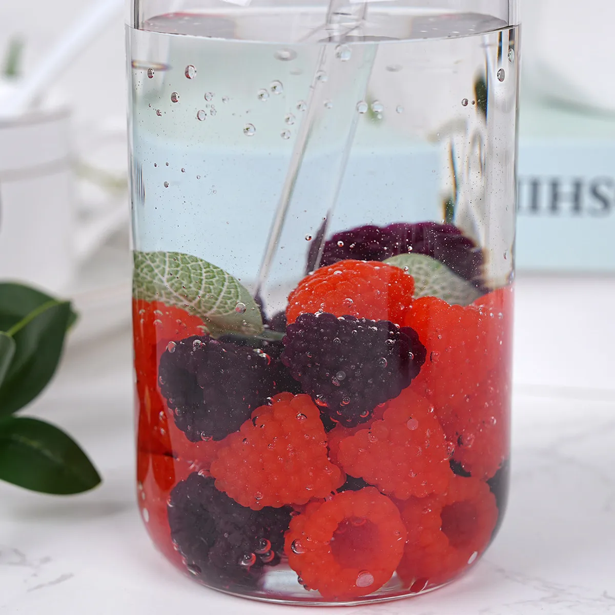 10 Stück Künstliche Himbeer- und Brombeer-Sets, Realistische Fruchtmodelle, Fotografie-Requisiten, DIY-Basteleien, Tortendekoration H – Detail 7