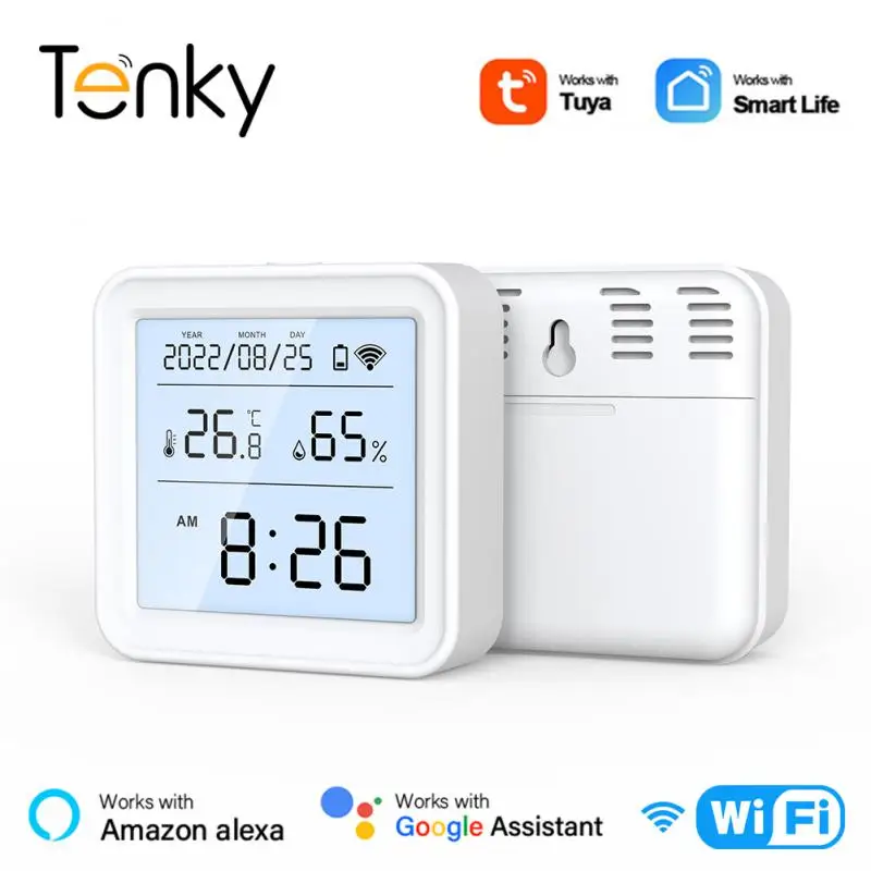 

Tuya WIFI Temperature Humidity Sensor Indoor Hygrometer with Backlight Detector Smart Life Remote Control Via Alexa Google Home