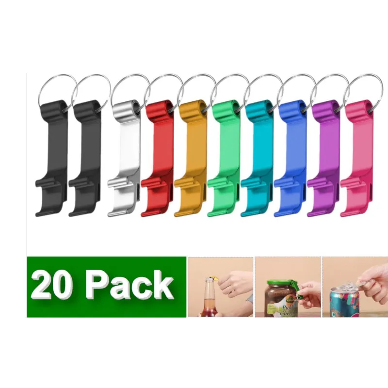 20Pack Keychain Accessories Sleek Simplicity in Every Pop Stylish Aluminum Bottle Openers Lightweight Durable Effortless Opening