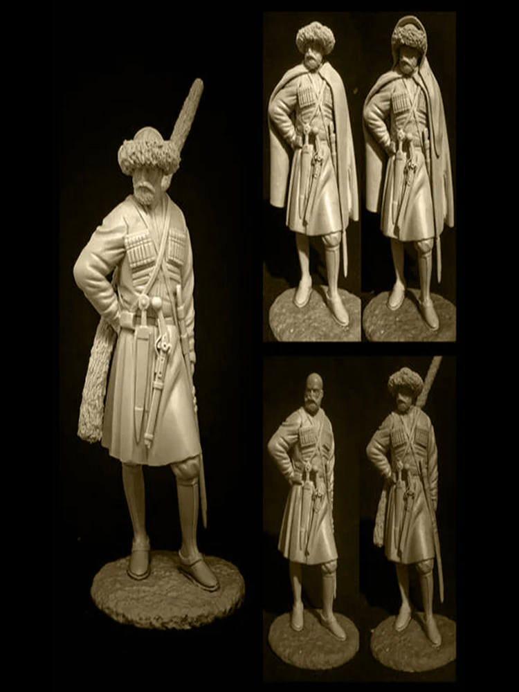 Figura modelo de resina GK 1/24, guerrero caucásico, segunda mitad del siglo XIX, soldado de resina, Kit de modelo sin pintar sin montar