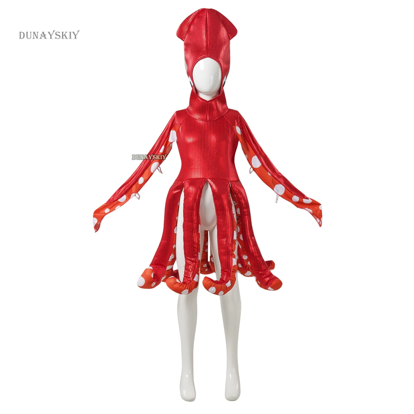 Squid Cosplay Costume Kids Sea Creature Costume for Carnival Themed Party Masquerade Cos Clothes Halloween Costumes for Kids