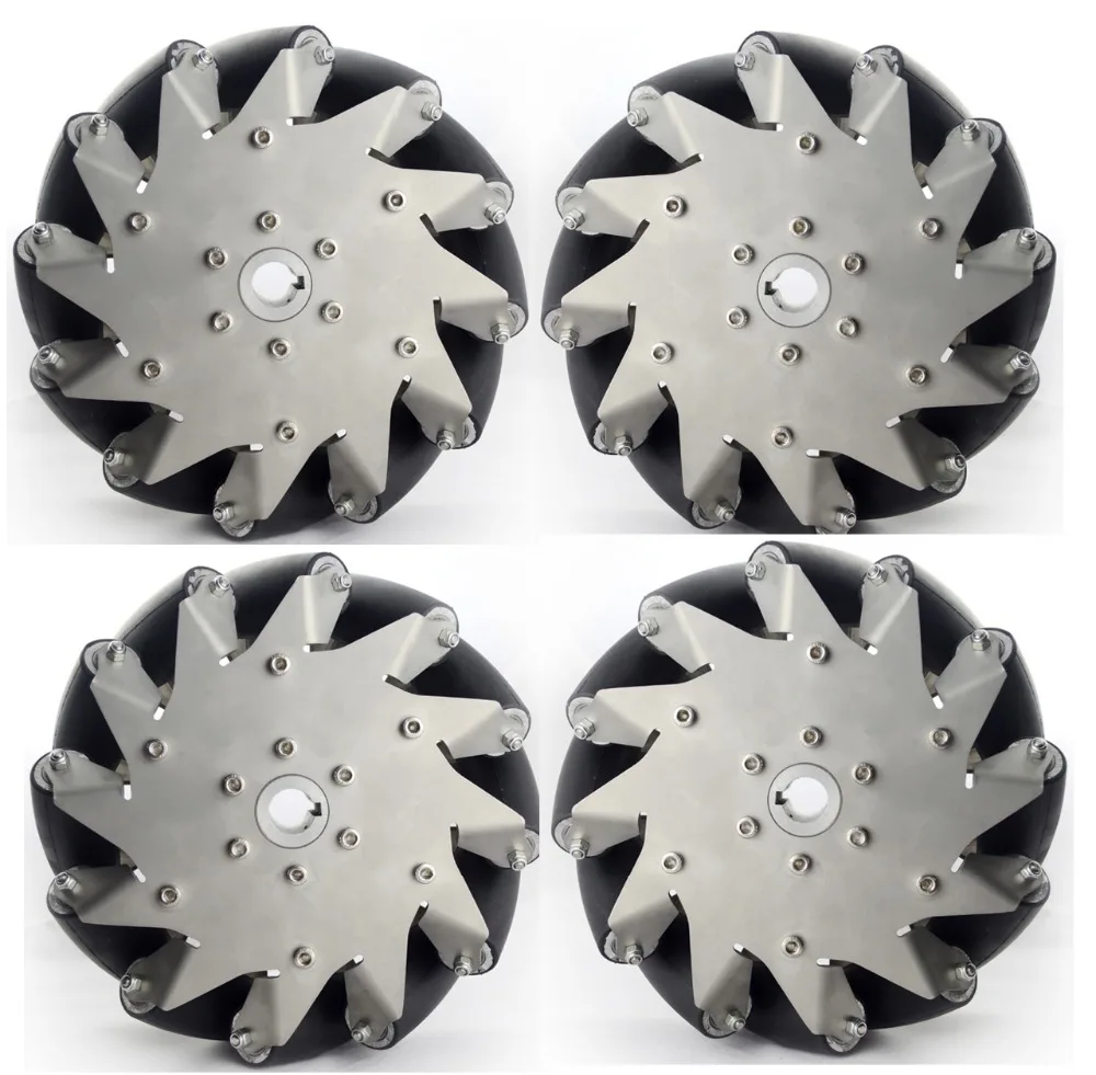 

4pcs/Set More Than 150Kg Load 8 Inch Mecanum Wheel 60 75 100 127 152 203mm Omni Stainless Steel Wheel DIY Smart Car