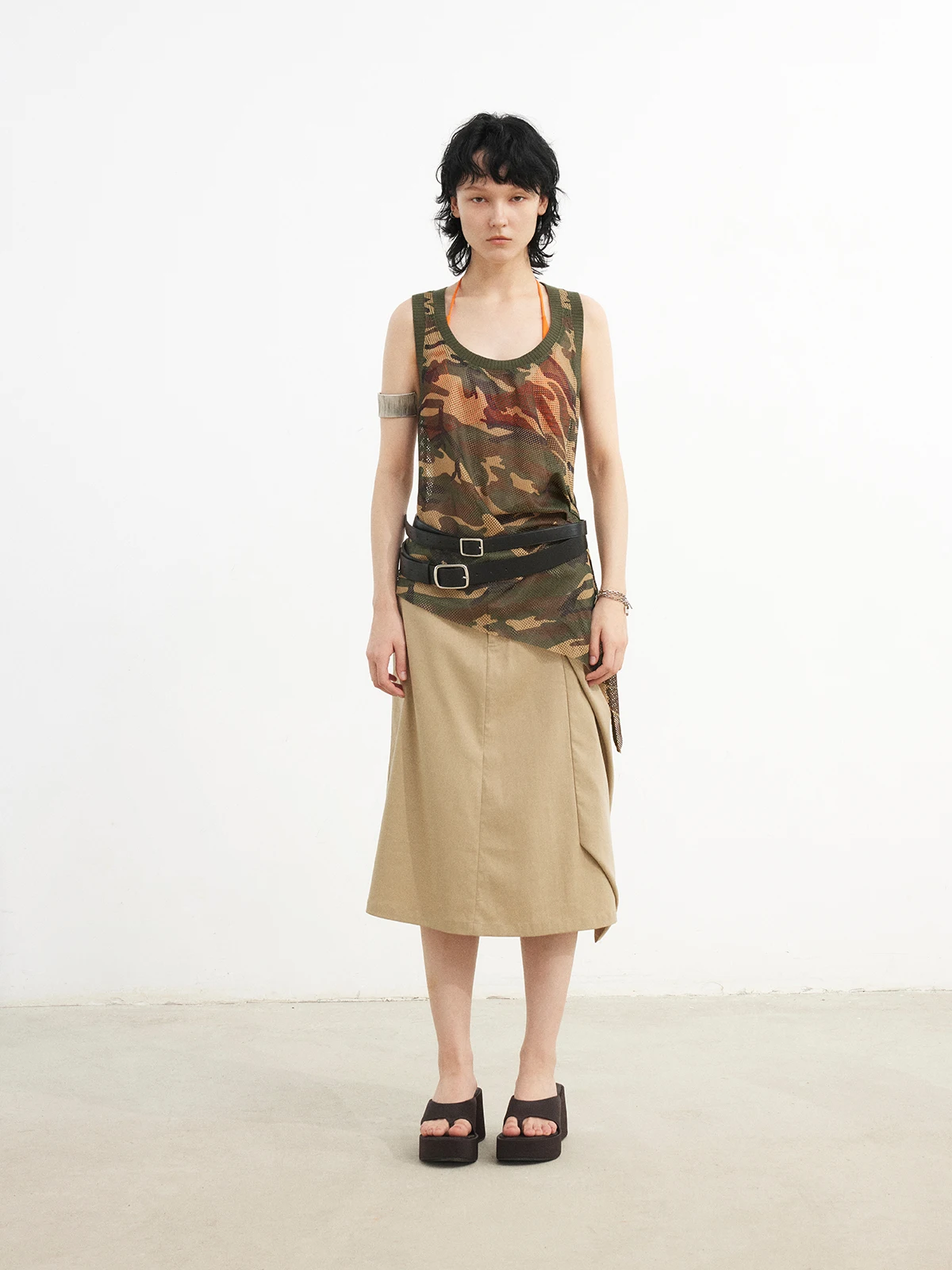 

Camouflage Me Tank Top Lazy Sle Stroll Design Polyester Fiber ex Mid-Length Outerwear Summer New Arrival