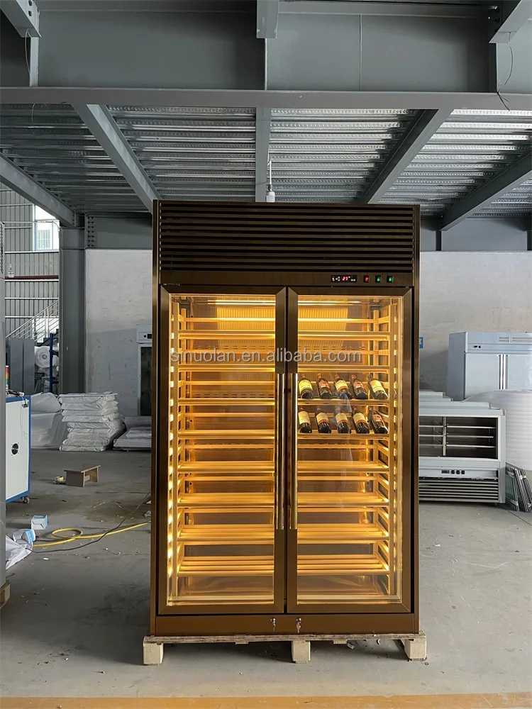 OEM 와인 쿨러 캐비닛 고품질 설치 온도 조절 맞춤형 유리 샴페인 디스플레이 와인 저장고 와인 바