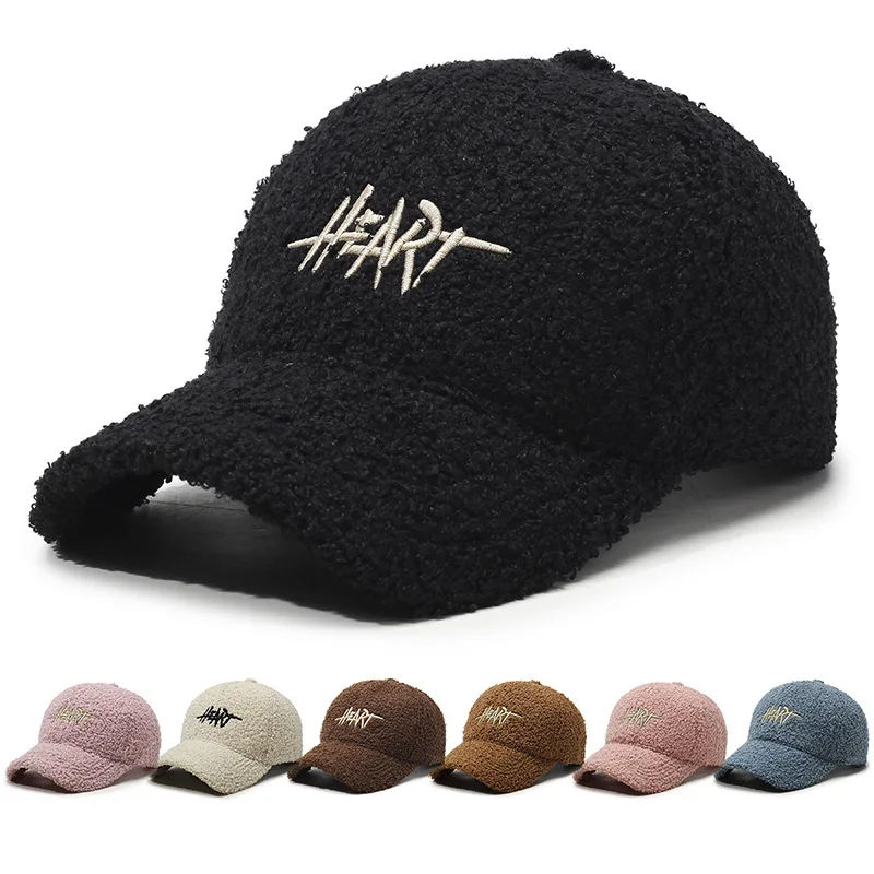 

New Autumn Winter Women's Cute Thick Warm Baseball Cap Fashion Letter Embroidery Unisex Leisure Snapback Cap Hip-Hop Cotton Hat