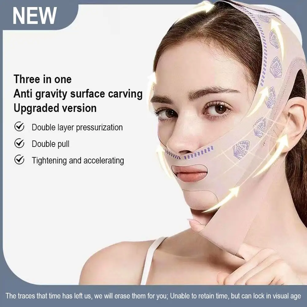 Double-deck Face Slimming Bandage Face Lifting Belt Chin UP Wrinkle Lift Beauty Anti Shaper Face Line Band Cheek Facial V S E7U4