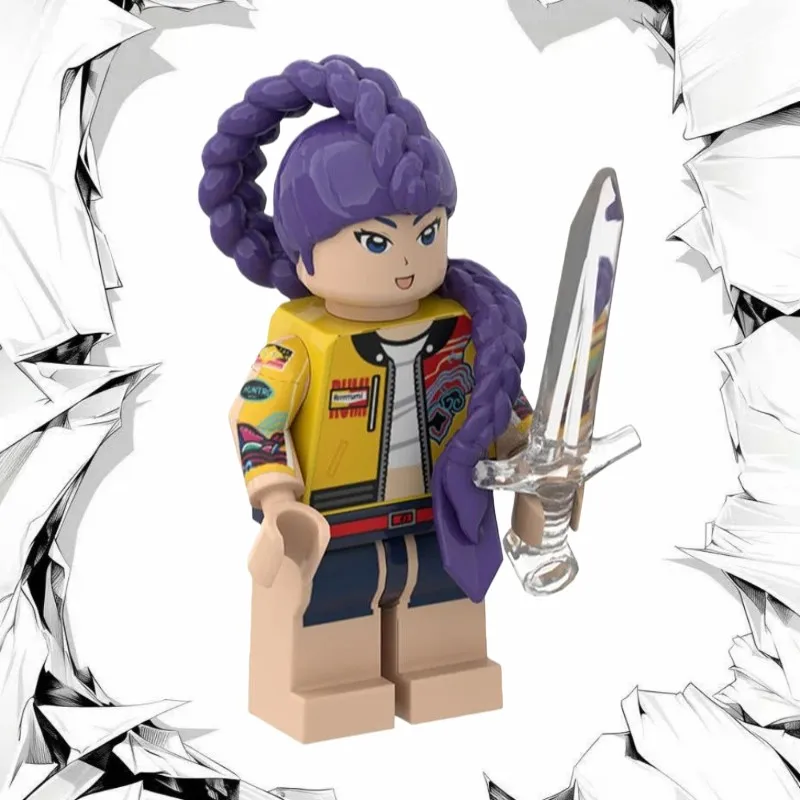 8 SZT. Kpop Demon Hunters Mini Figurki Akcji Klocki Konstrukcyjne Zabawki Dekoracje na Biurko Kolekcja Figurki Zabawki Prezent na Boże Narodzenie