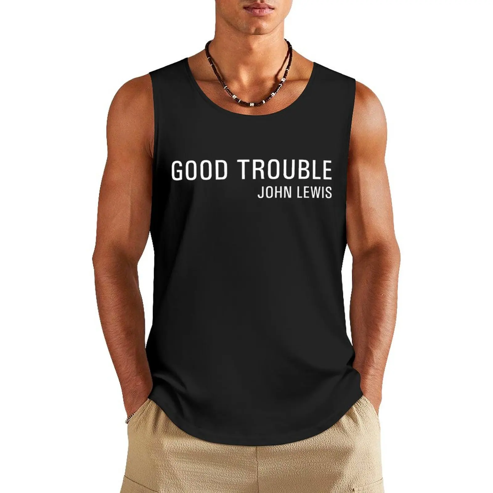 

Good Trouble Tank Top sleeveless t-shirts for men man vest Men's summer vest