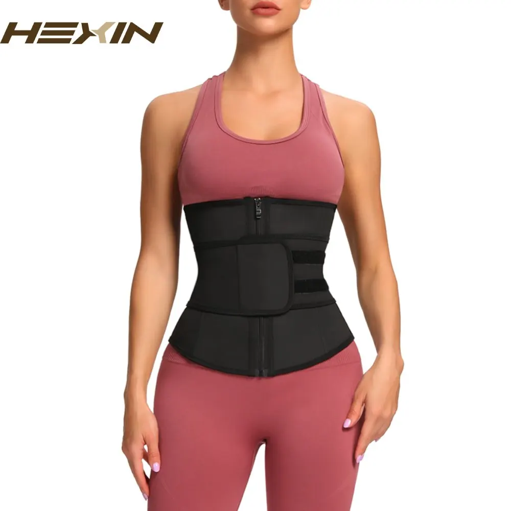 HEXIN Abdominal Belt High Compression Zipper Plus Size Latex Waist Cincher Corset Underbust Body Waist Trainer Trimmer Belt