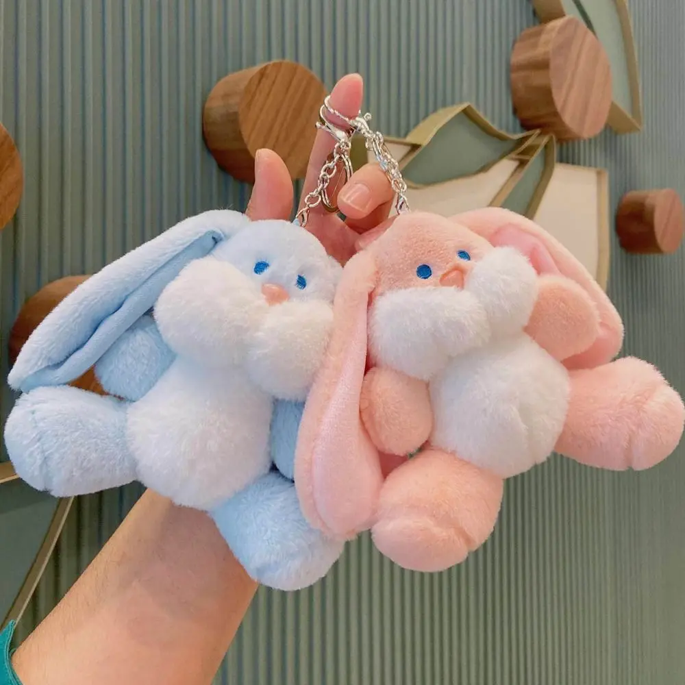 Large Children Bag Pendant Animal Plush Car Key Key Rings Key Chains Rabbit Cartoon Keychains Korean Keyrings